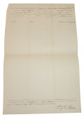 GETTYSBURG CAMPAIGN DOCUMENT – 1st CONNECTICUT HEAVY ARTILLERY – SIX HORSES "WORN OUT ON MARCH" TURNED IN AT FREDERICK, MARYLAND, JULY 9, 1863 – SIGNED BY CAPT. ALBERT F. BROOKER