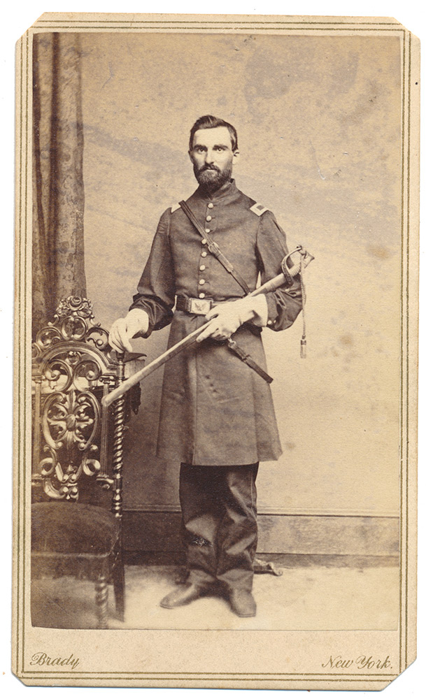 CDV PHOTO OF 1/LT. JAMES E. HILL, 74TH AND 40TH NEW YORK INFANTRY