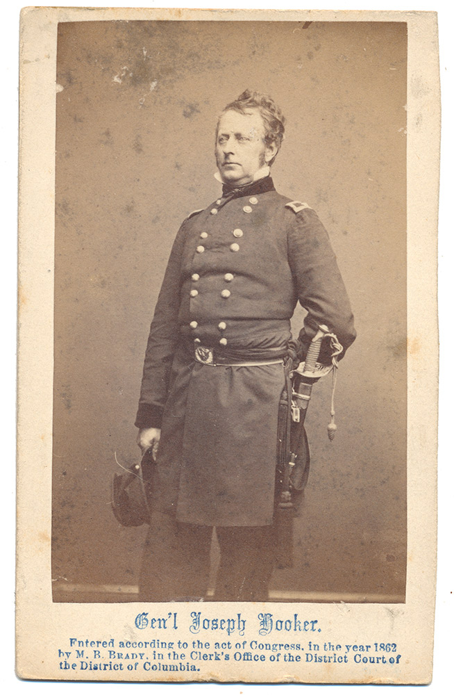 CDV OF U.S. GENERAL JOSEPH HOOKER WITH SWORD