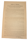 CAPT. JAMES T. LONG, GETTYSBURG BATTLEFIELD GUIDE: "LONG'S 8TH ANNUAL TOUR OF GETTYSBURG" LECTURE CIRCULAR WITH 1888 BATTLEFIELD MEMORIAL ASSOCIATION COLOR MAP, TOGETHER WITH HIS PRINTED "ADDRESS OF WELCOME" TO THE 143RD PENNSYLVANIA VOLUNTEERS REUNION
