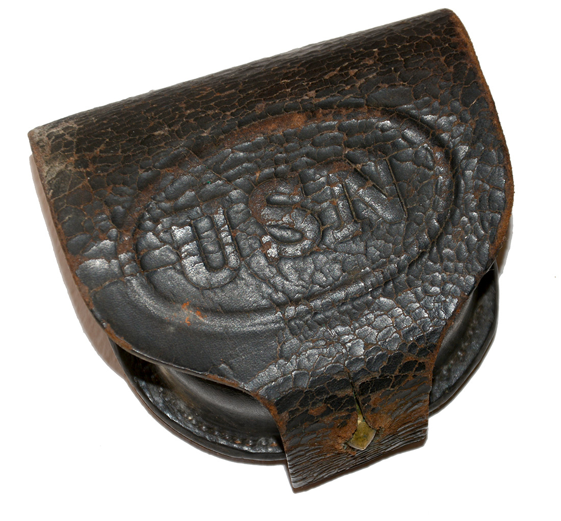 NICE MAKER-MARKED “USN” EMBOSSED PERCUSSION CAP POUCH