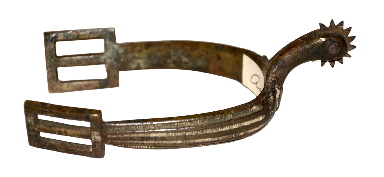 OFFICER’S SPUR WITH INK TAG FOUND AT “ASHLAND” -- FROM G.A.R. POST 551, YORK SPRINGS