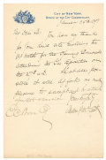 GEN. ANSON G. McCOOK – AUTOGRAPH LETTER SIGNED AS NEW YORK CITY CHAMBERLAIN, 1897 – ONE OF THE "FIGHTING McCOOKS" OF OHIO