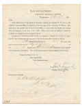 WAR DEPARTMENT DOCUMENT CONCERNING THE DEATH OF A USCT SOLDIER, AUGUSTUS JACKSON – WITH PRINTED "MODEL FOR SET OF PAPERS FOR A DECEASED SOLDIER"