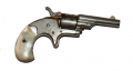 COLT OPEN-TOP .22 POCKET REVOLVER WITH PEARL GRIPS, SERIAL NUMBER 90951, MANUFACTURED 1876
