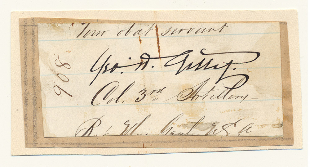  CLIPPED SIGNATURE – UNION MAJ. GEN. GEORGE W. GETTY