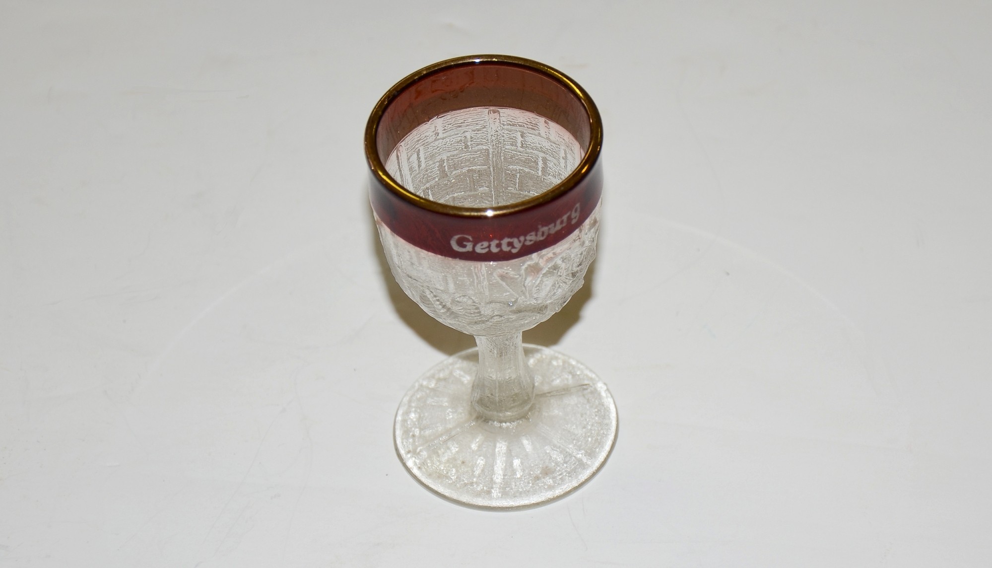 GETTYSBURG SOUVENIR RUBY WINE GLASS