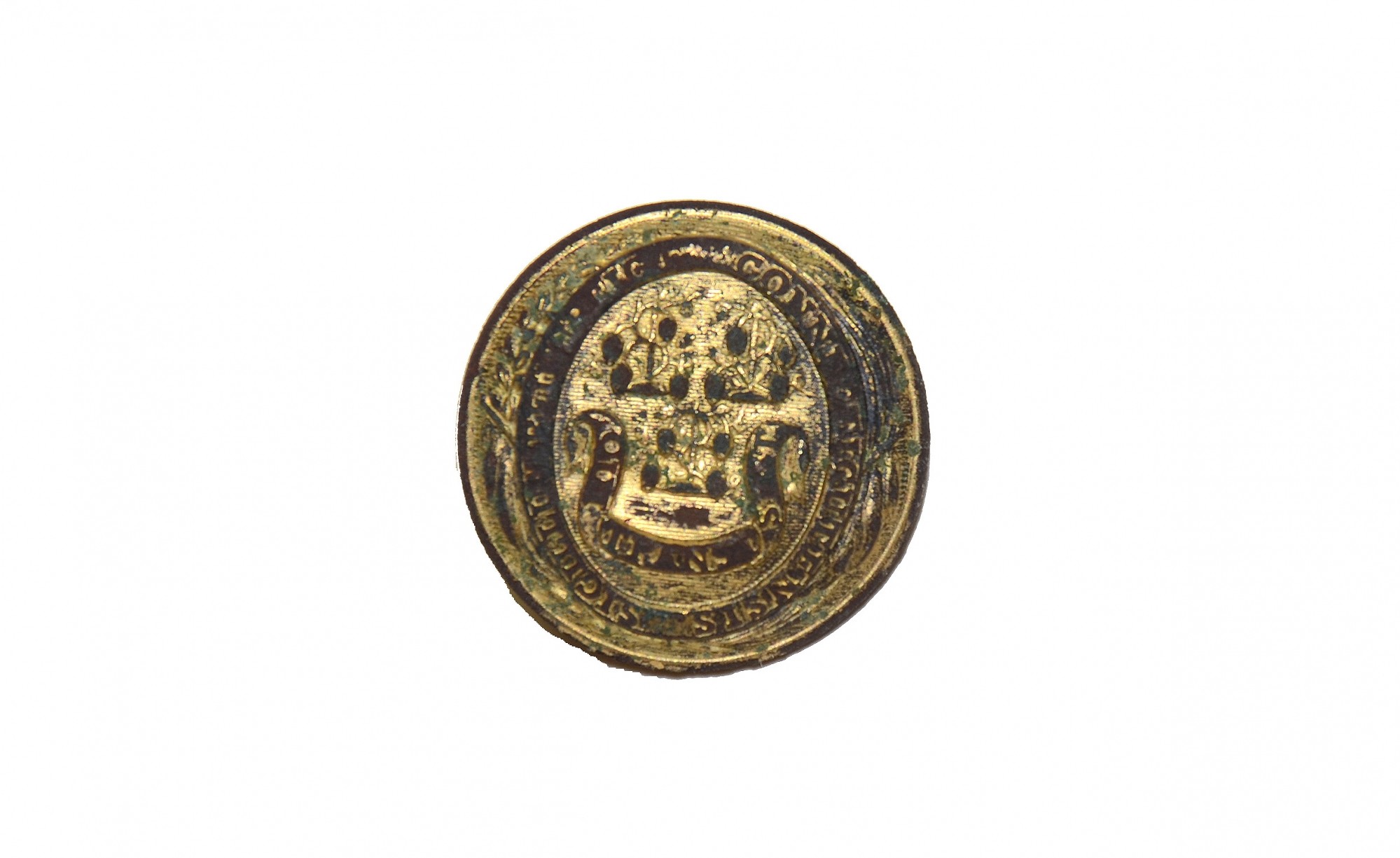 DUG STATE OF CONNECTICUT COAT BUTTON