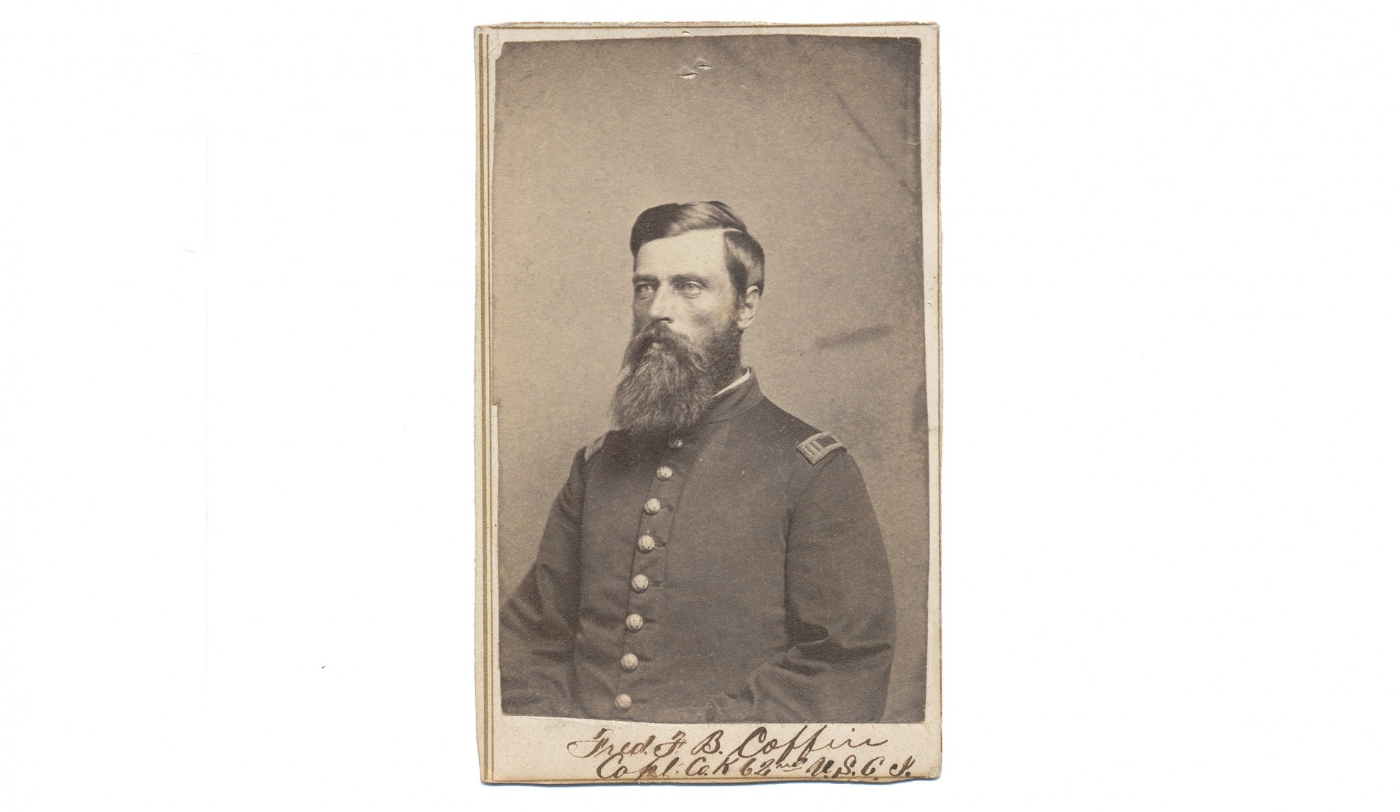 CDV OF CAPTAIN FRED F. B. COFFIN - 9TH MINNESOTA AND 62ND US COLORED INFANTRY