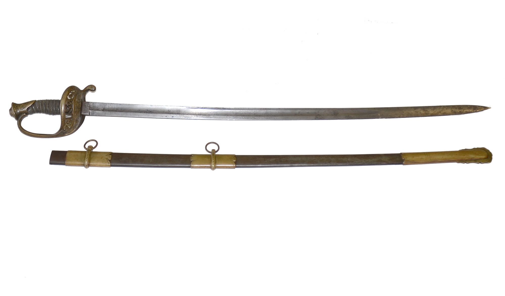 IMPORT MODEL 1850 STAFF AND FIELD OFFICER’S SWORD ID'D TO 69TH NEW YORK AND 37TH NEW YORK OFFICER