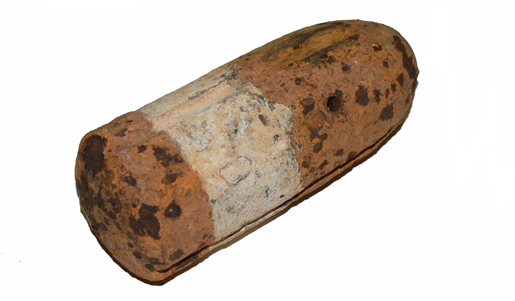 DUG 3-INCH HOTCHKISS SHELL WITH HOTCHKISS PERCUSSION FUSE RECOVERED AT BULL RUN, VA