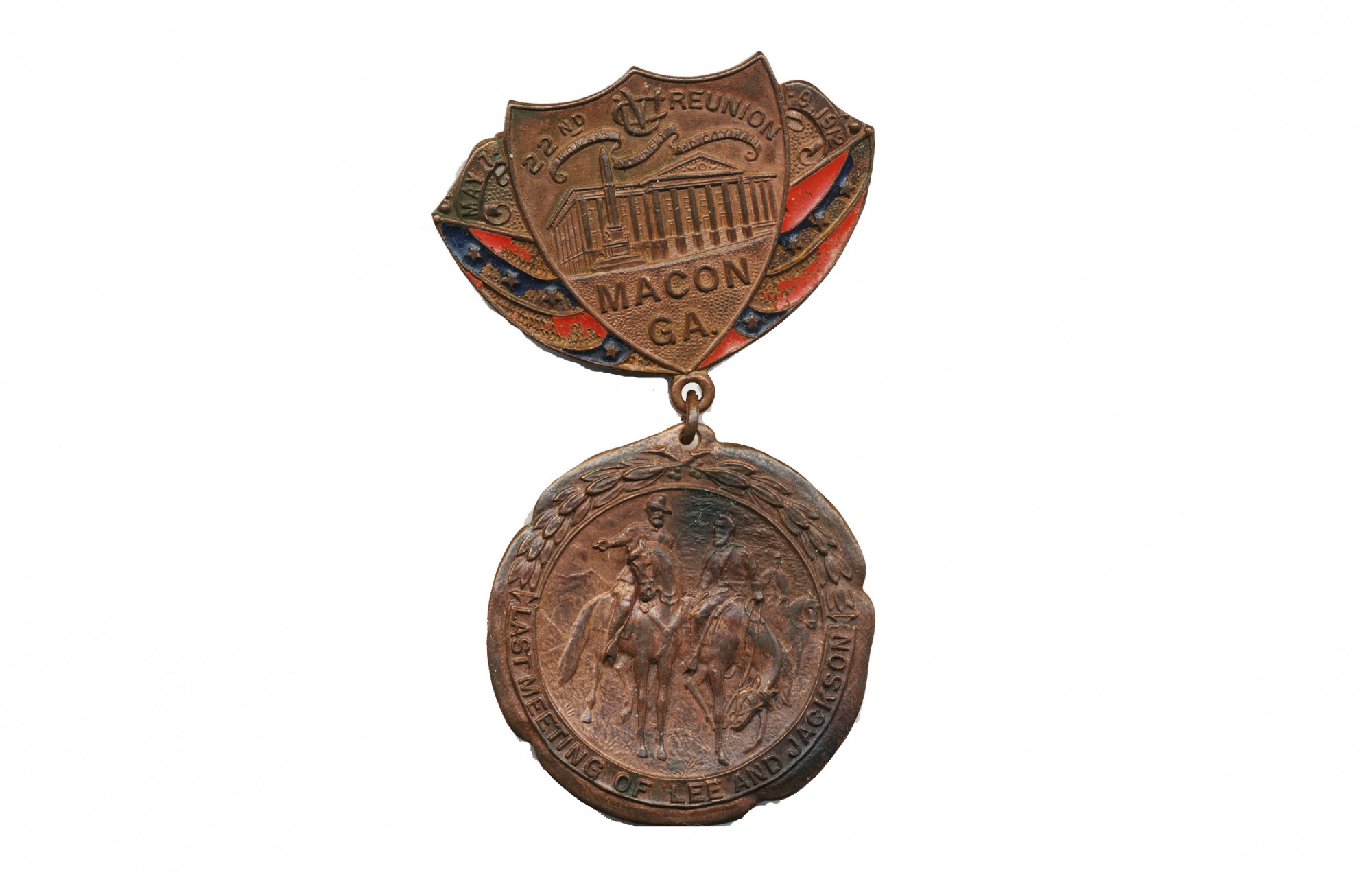1912 NATIONAL REUNION BADGE FOR THE UNITED CONFEDERATE VETERANS