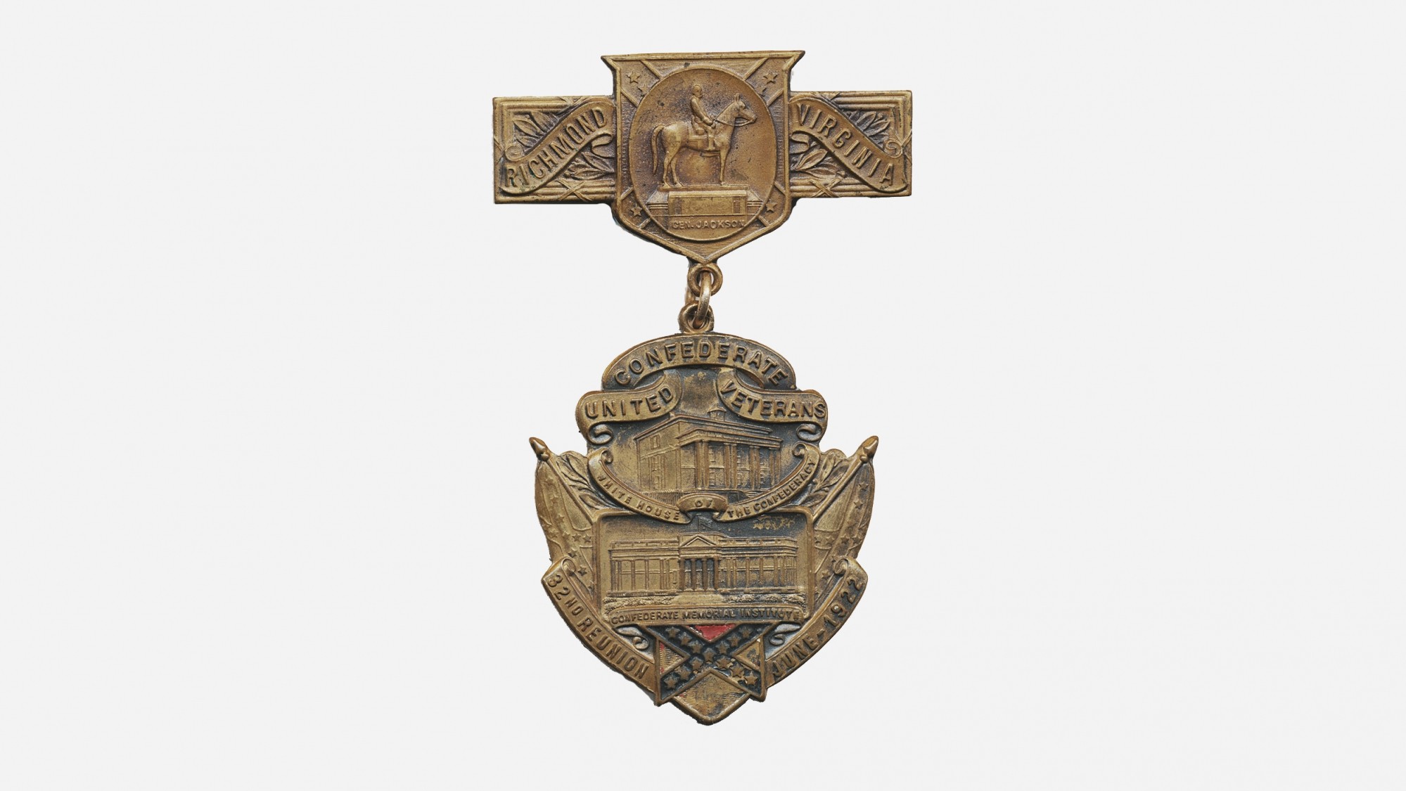 1922 REUNION BADGE FOR UNITED CONFEDERATE VETERANS IN RICHMOND