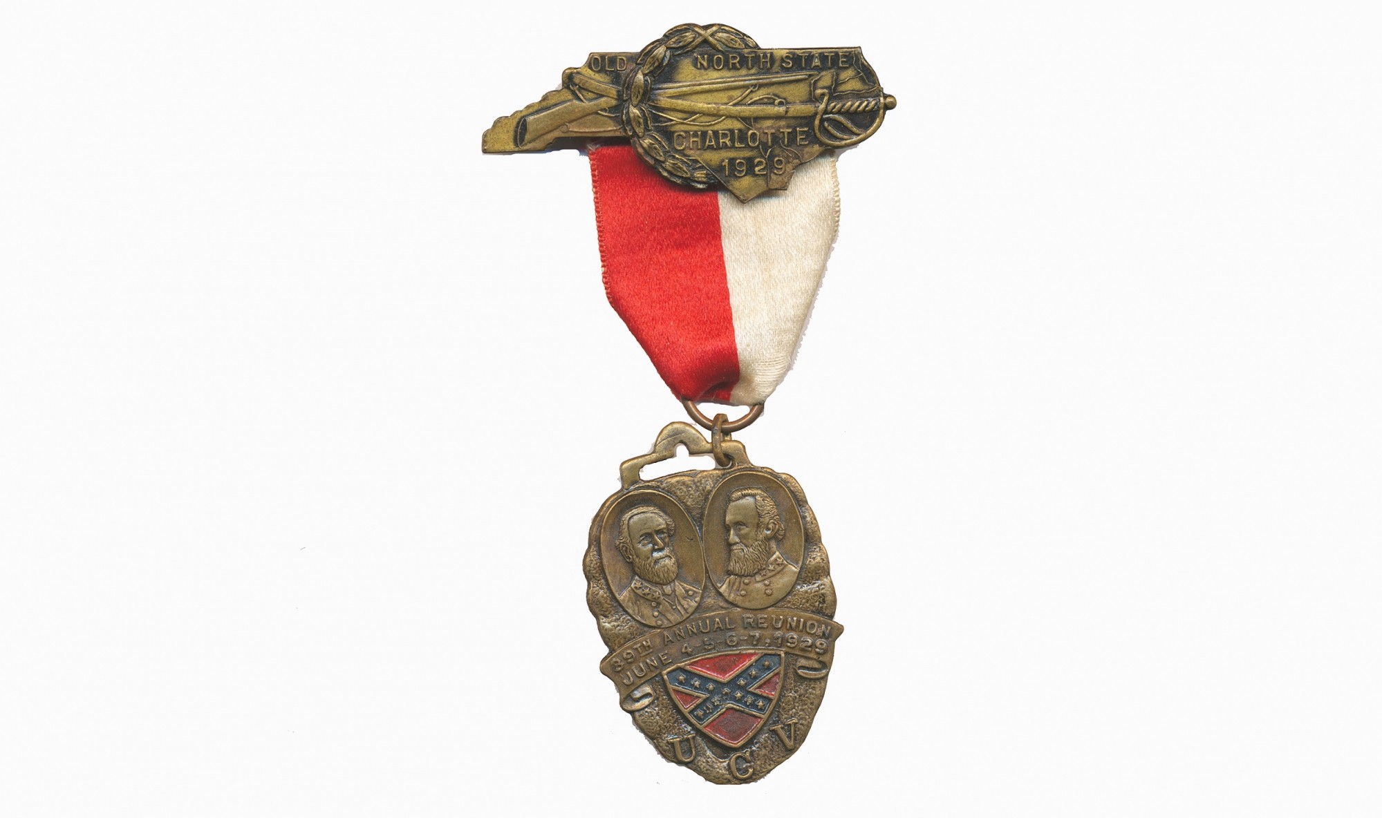 1929 UNITED CONFEDERATE VETERANS BADGE FOR NORTH CAROLINA REUNION