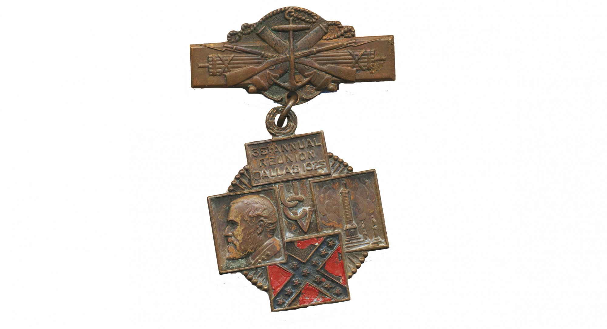 1925 DALLAS UNITED CONFEDERATE VETERANS REUNION BADGE