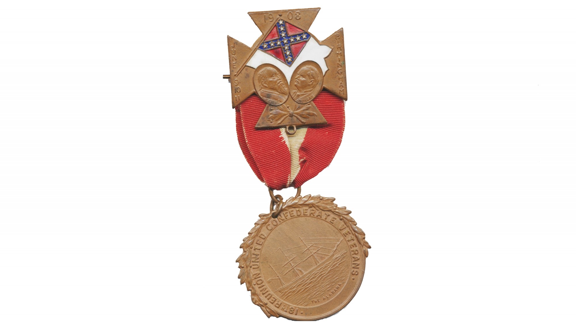 1908 UNITED CONFEDERATE VETERANS BADGE FOR ALABAMA REUNION