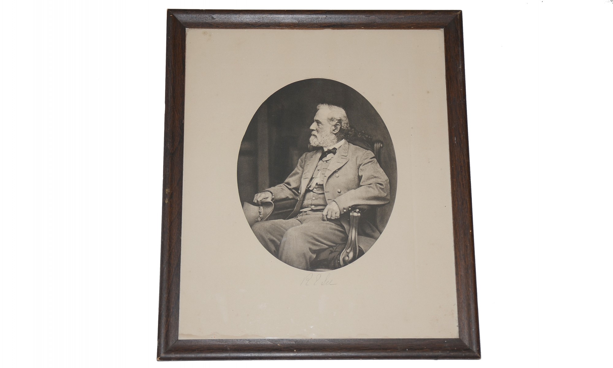 LARGE SIZE PHOTO-REPRINT OF ROBERT E. LEE IN HIS MILITARY UNIFORM JUST AFTER THE CIVIL WAR