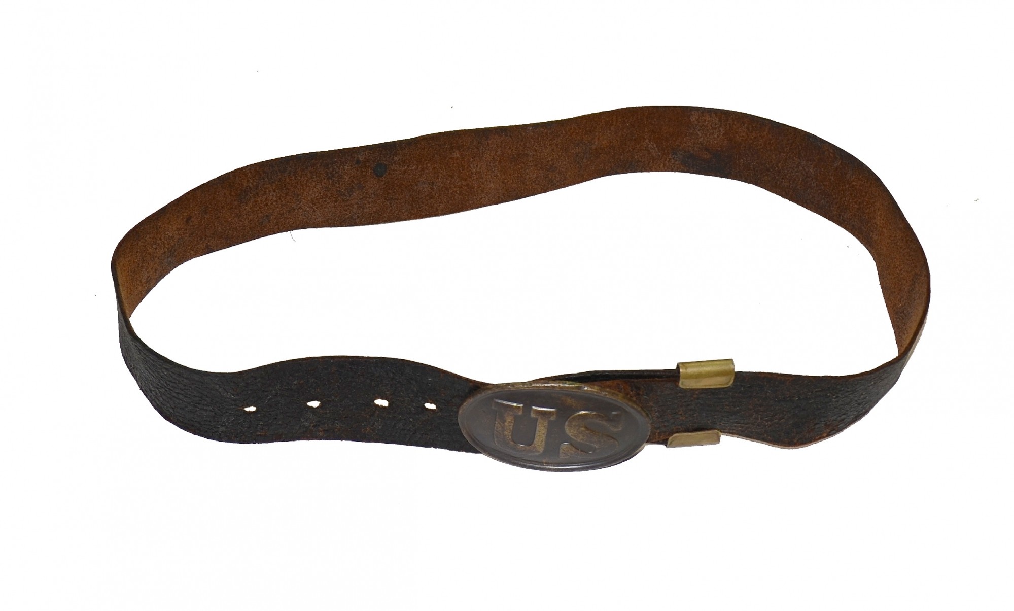 FEDERAL ENLISTEDMAN’S LEATHER WAIST BELT WITH OVAL U.S. BELT PLATE 