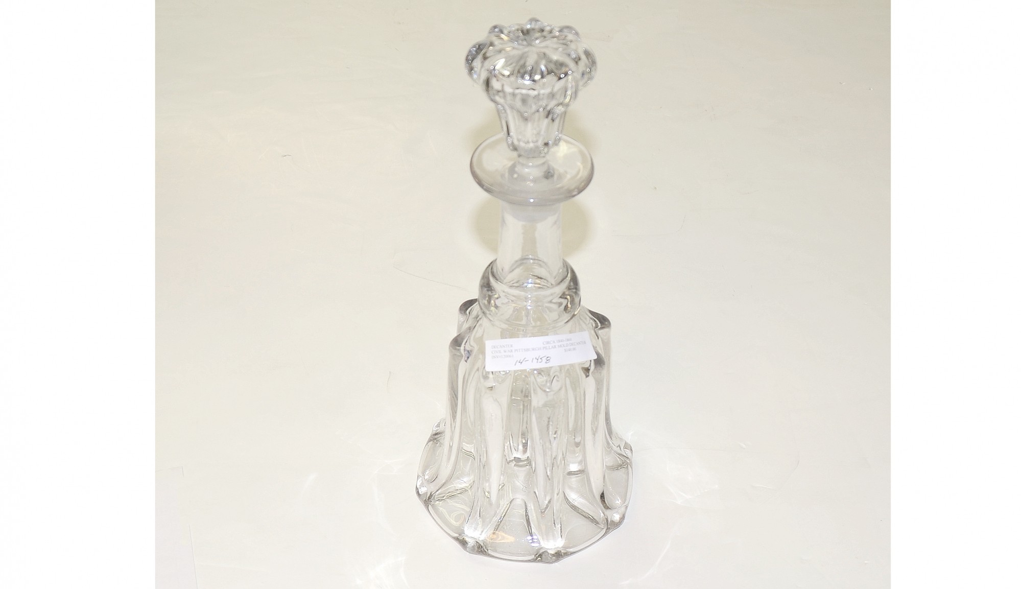 PITTSBURGH PILLAR MOLD DECANTER, C. 1840-1860