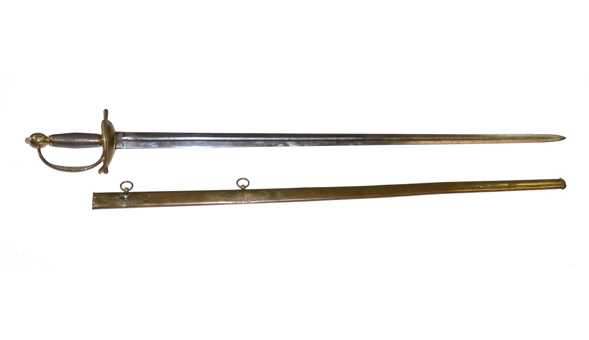 RARE ORIGINAL M1834 REGULATION GENERAL OFFICER’S SWORD AND BRASS SCABBARD BY HORSTMANN