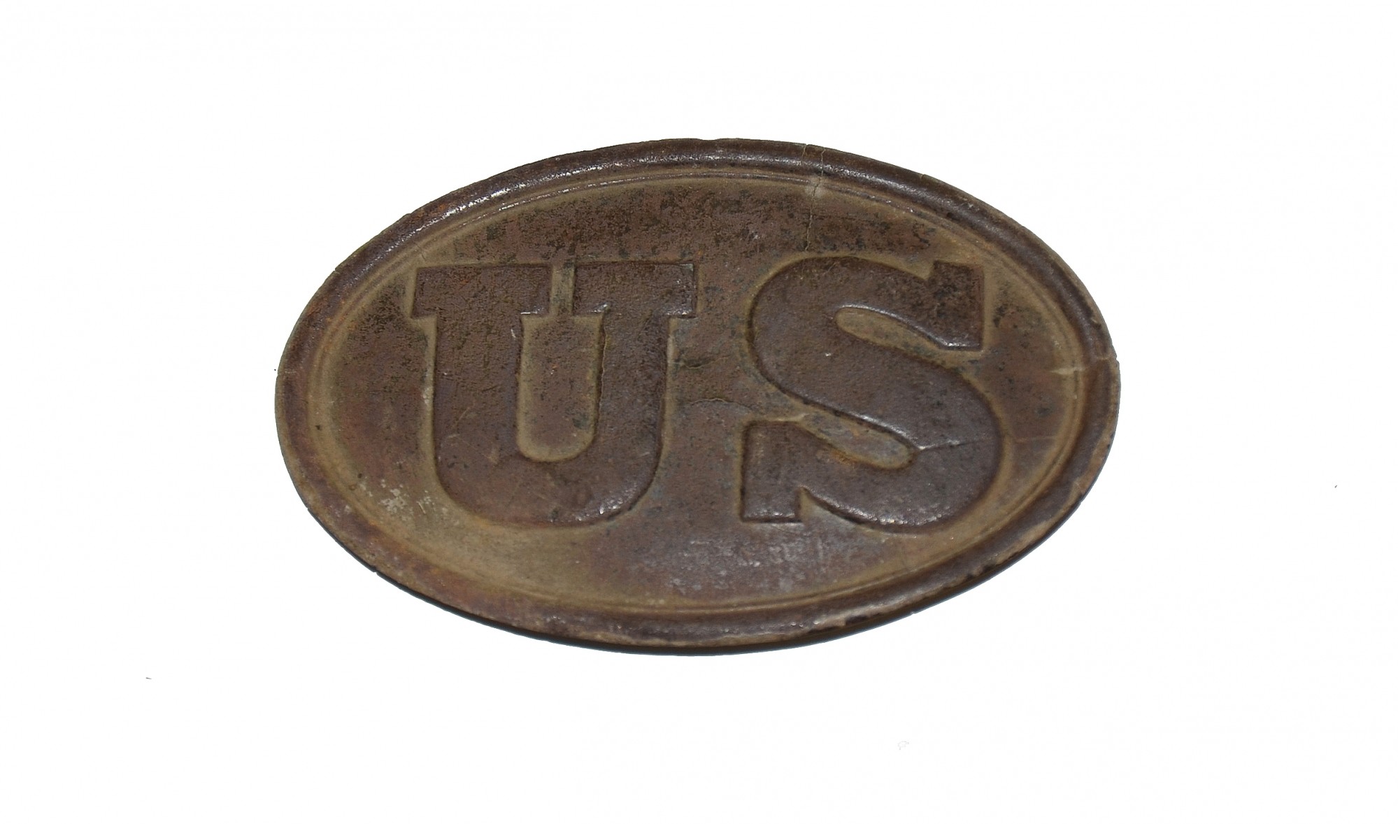 US CARTRIDGE BOX PLATE FOUND IN FEDERAL LINES AT CHARLESTOWN, WV - GAVIN COLLECTION