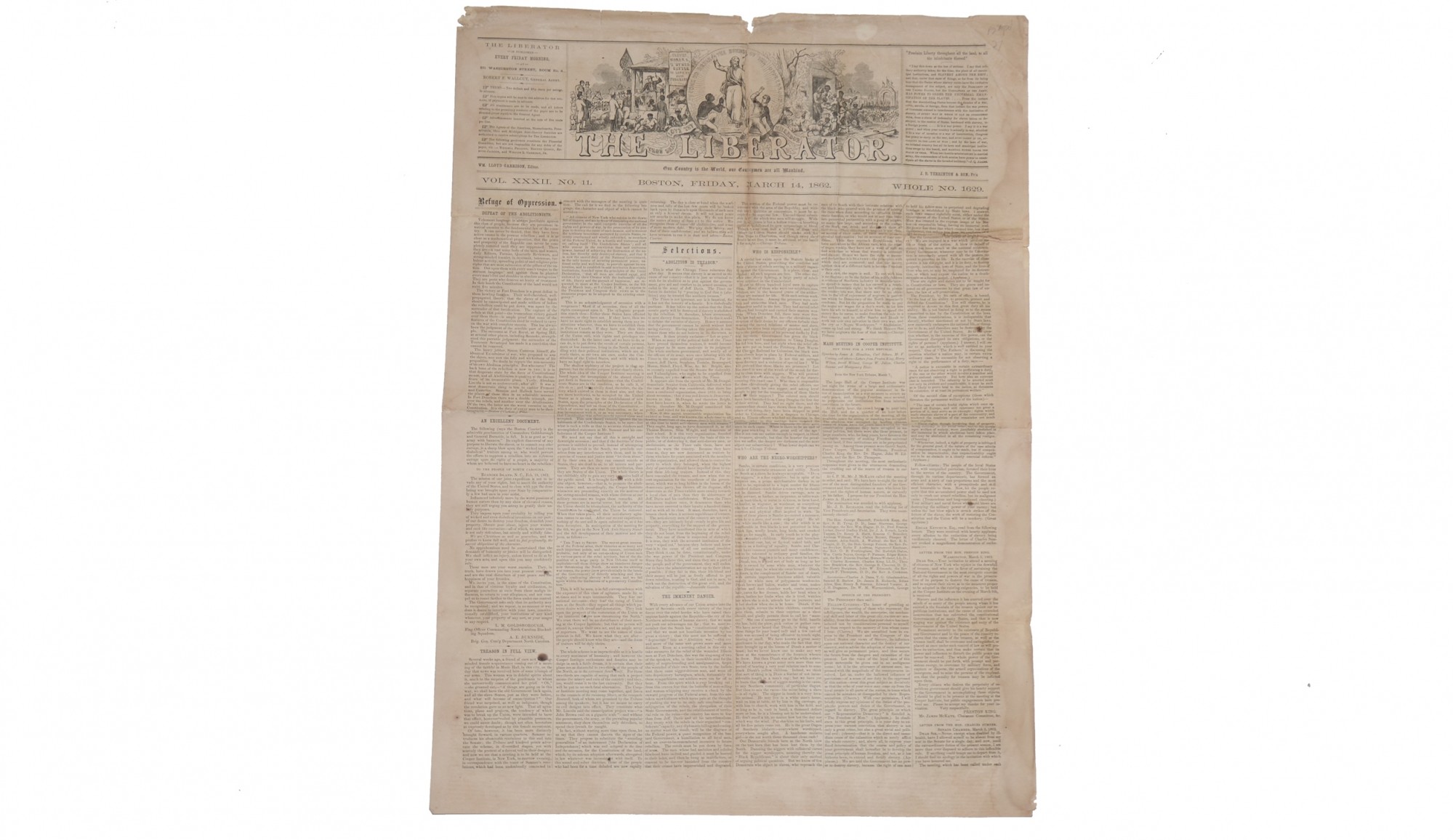 THE LIBERATOR – MARCH 14, 1862