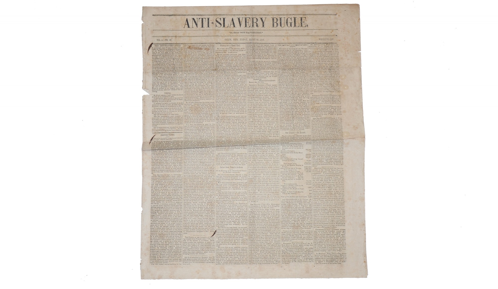 ANTI-SLAVERY BUGLE - MARCH 23, 1849
