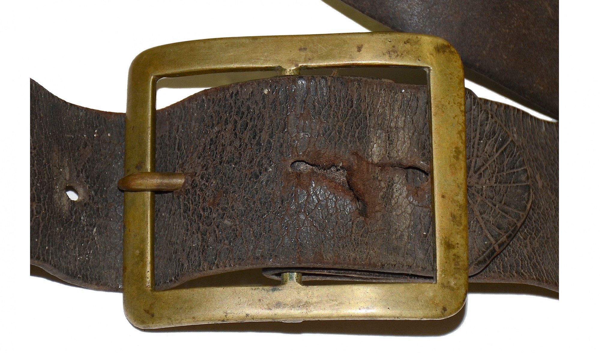 FINE, NONDUG, GETTYSBURGRECOVERED CONFEDERATE LEATHER WAIST BELT WITH