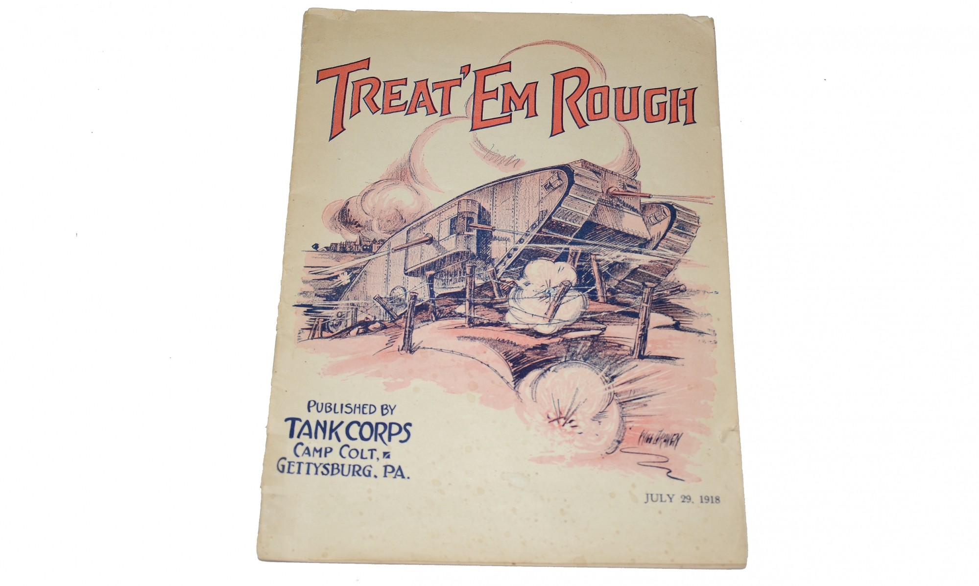 WORLD WAR ONE CAMP COLT TANK MAGAZINE WITH EISENHOWER PHOTO