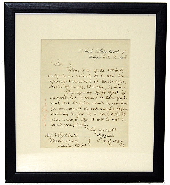 1868 ALS - SECRETARY OF THE NAVY GIDEON WELLES