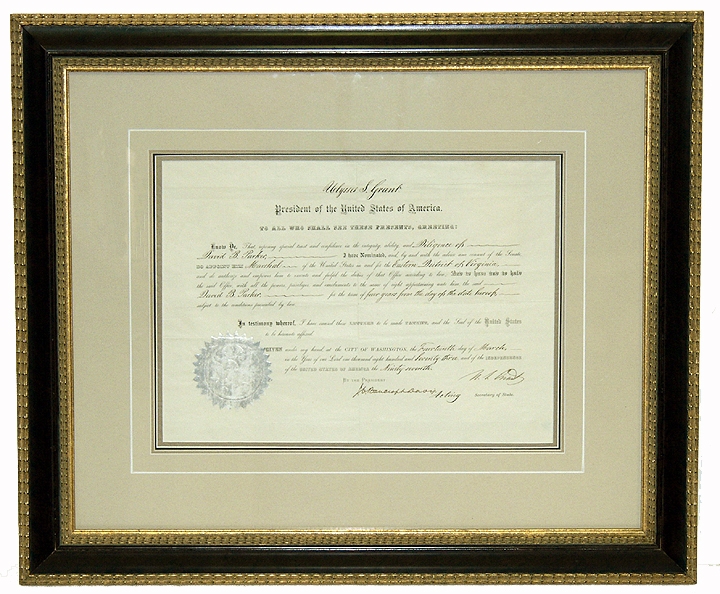 1873 ADS - APPOINTMENT SIGNED BY PRESIDENT ULYSSES S. GRANT