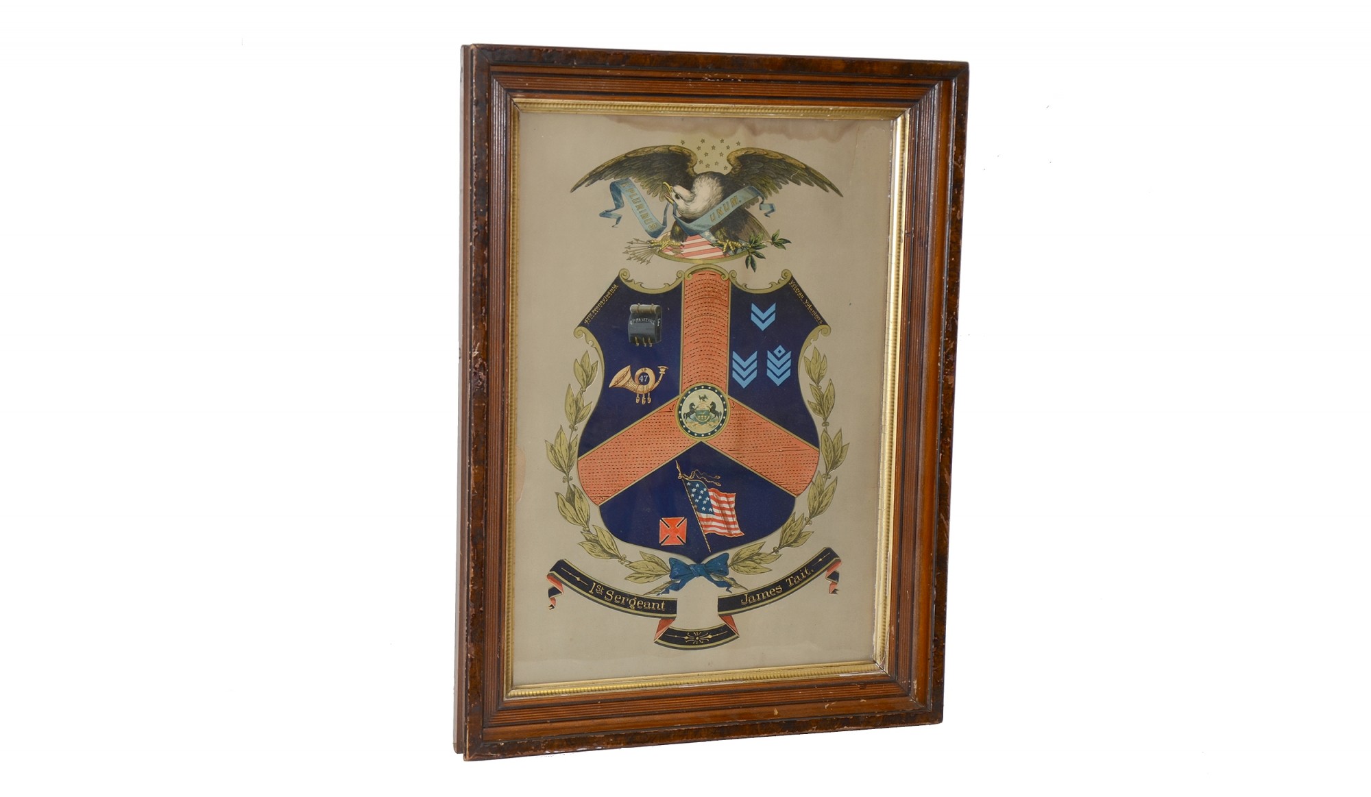 ESCUTCHEON FOR SOLDIER IN 47TH PENNSYLVANIA INFANTRY