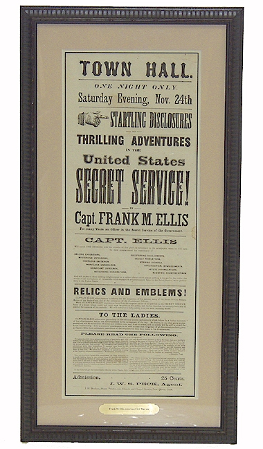 ENTERTAINMENT BROADSIDE - SECRET SERVICE AGENT FRANK ELLIS