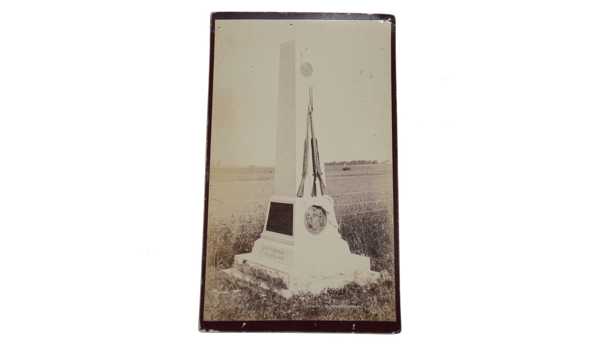 LARGE CABINET CARD PHOTO OF THE 94TH NEW YORK MONUMENT AT GETTYSBURG