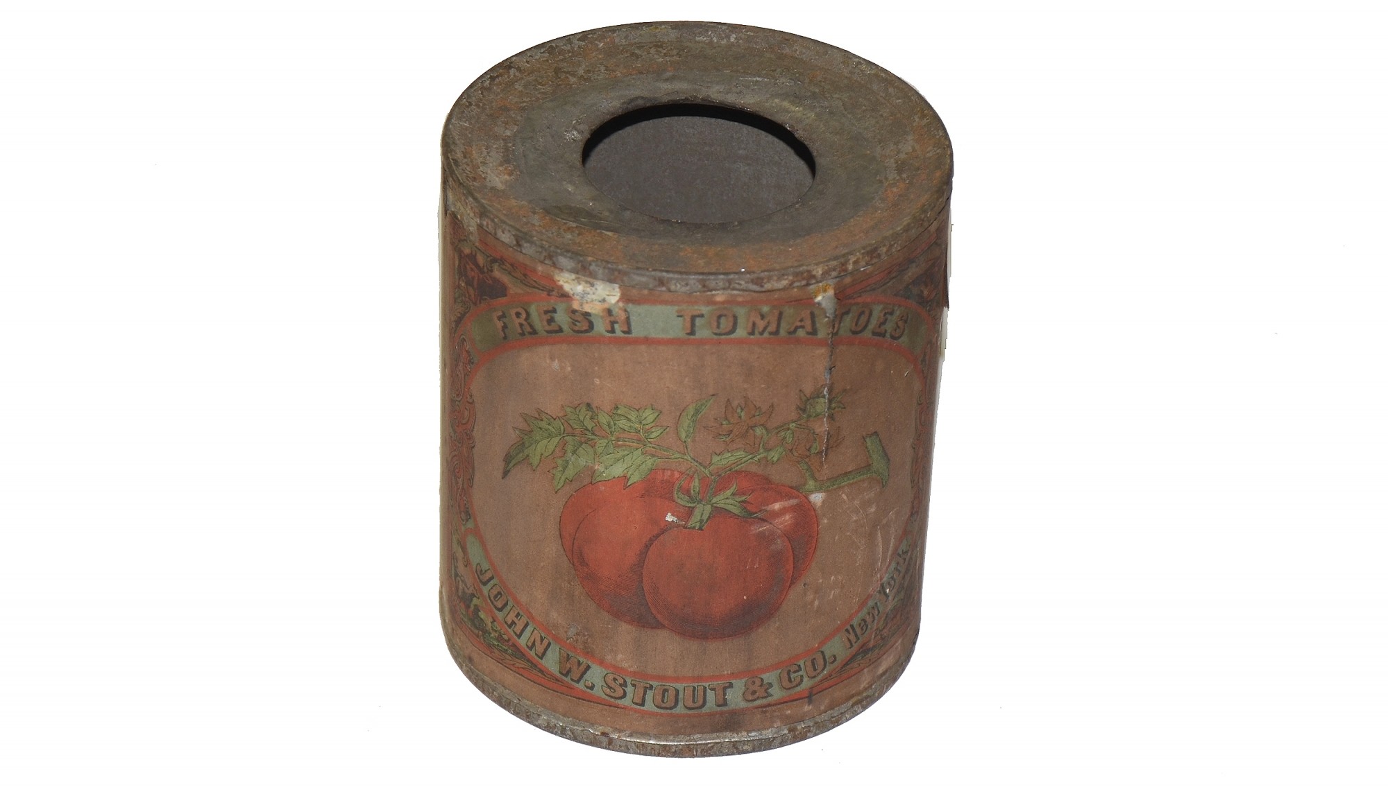 CIVIL WAR PERIOD TOMATO CAN WITH LABEL
