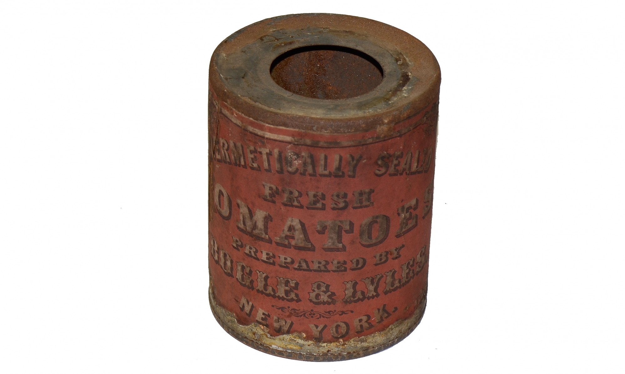 CIVIL WAR PERIOD TOMATO CAN WITH LABEL