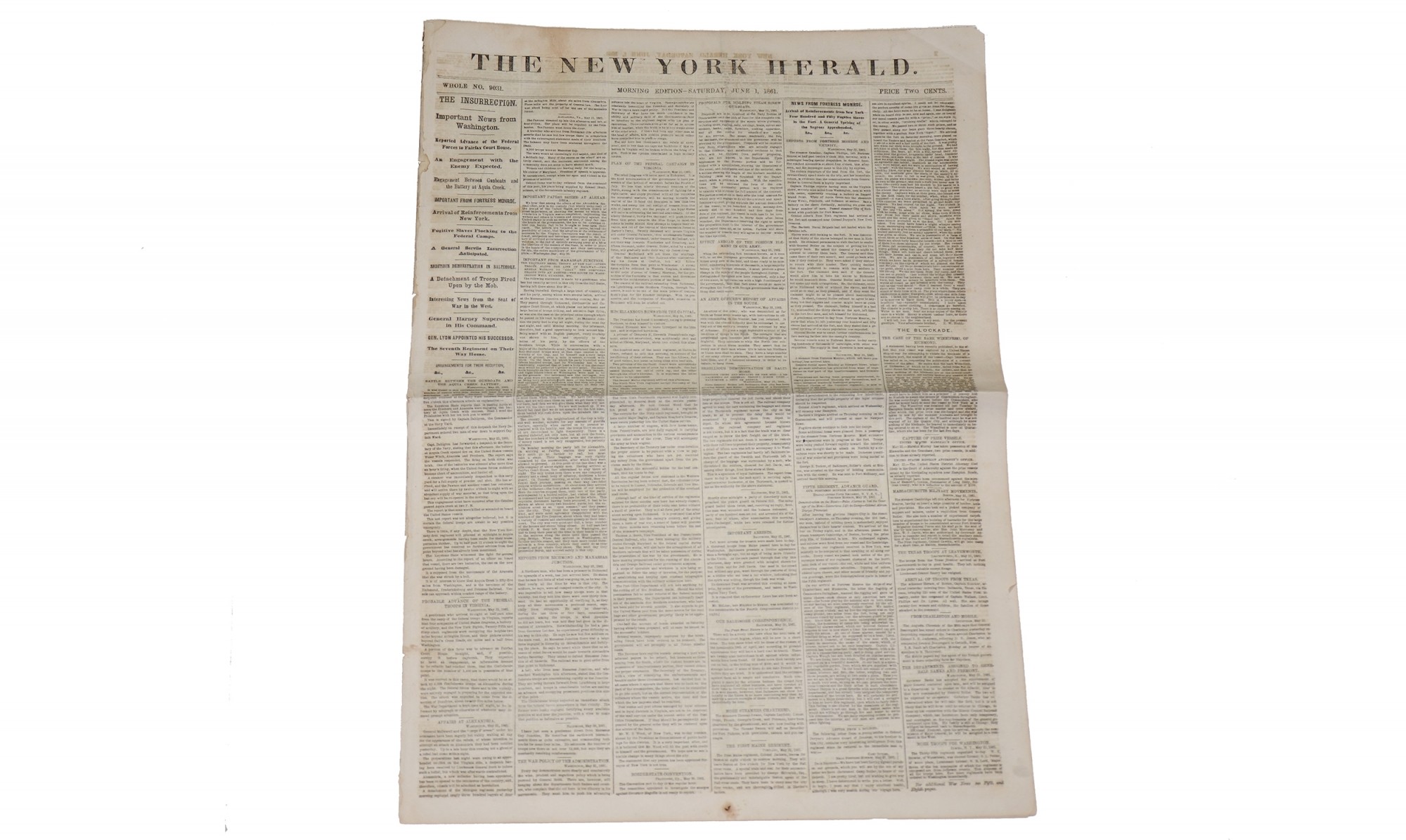 NEW YORK HERALD - JUNE 1, 1861