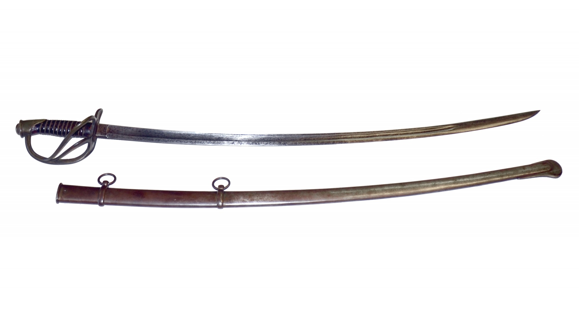 ORIGINAL, IMPORTED CIVIL WAR MODEL 1860 CAVALRY SABER WITH SCABBARD BY J. E. BLECKMANN