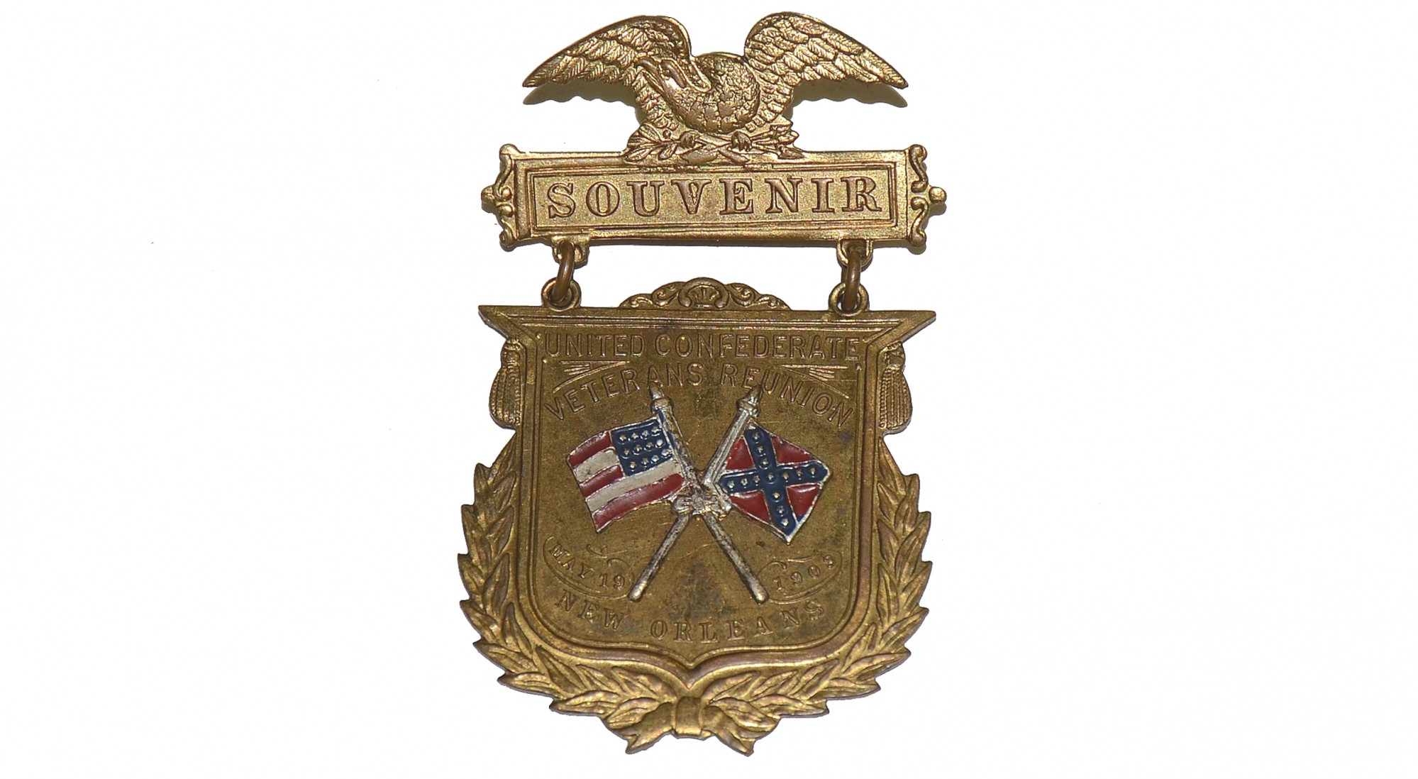 FINE U.C.V. BADGE FROM THE REUNION AT NEW ORLEANS, 1903