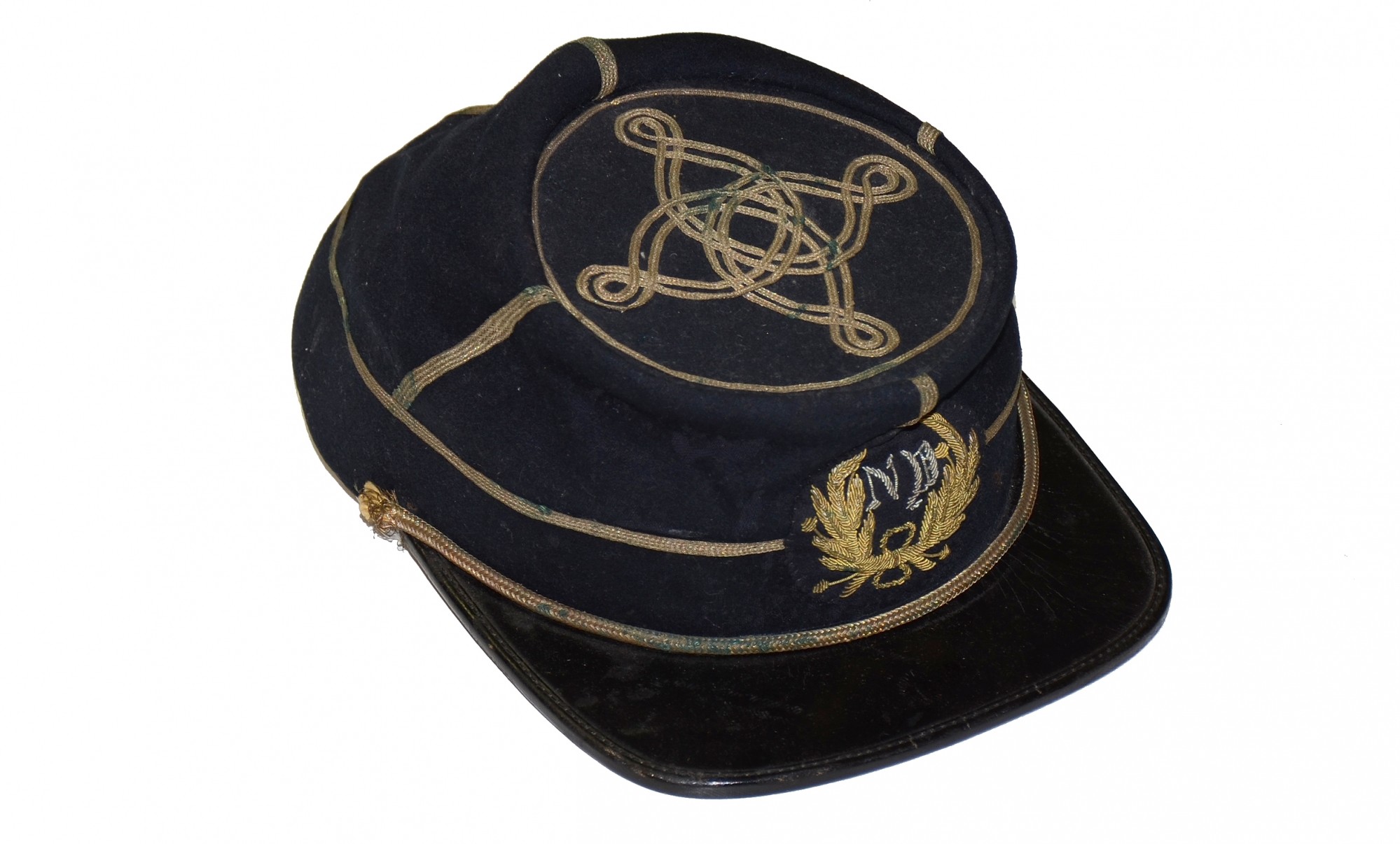 FANTASTIC NEW YORK CHASSEUR STYLE KEPI WITH OFFICERS EMBROIDERED DEVICE