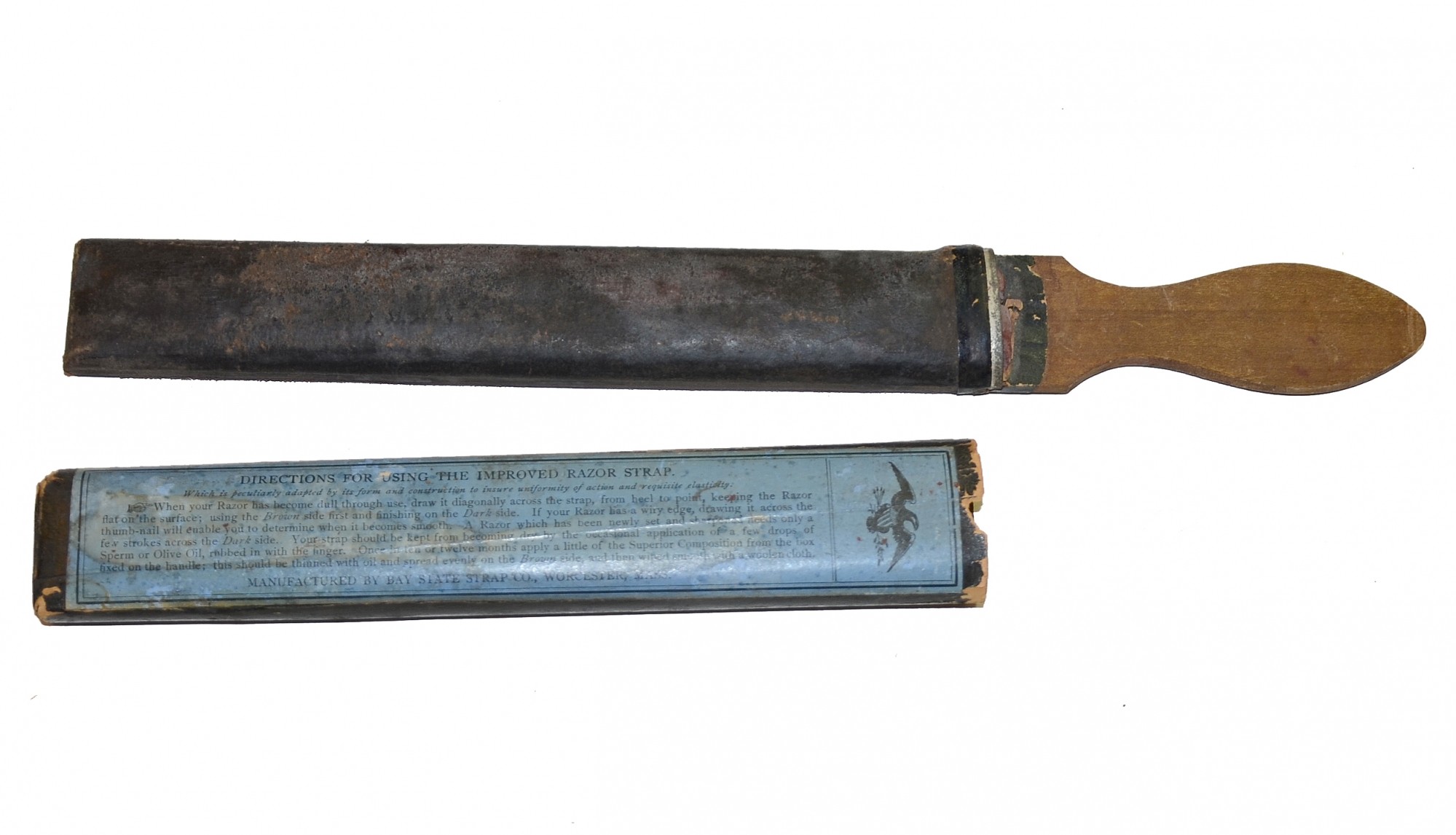 19TH CENTURY RAZOR STROP IN ORIGINAL CASE