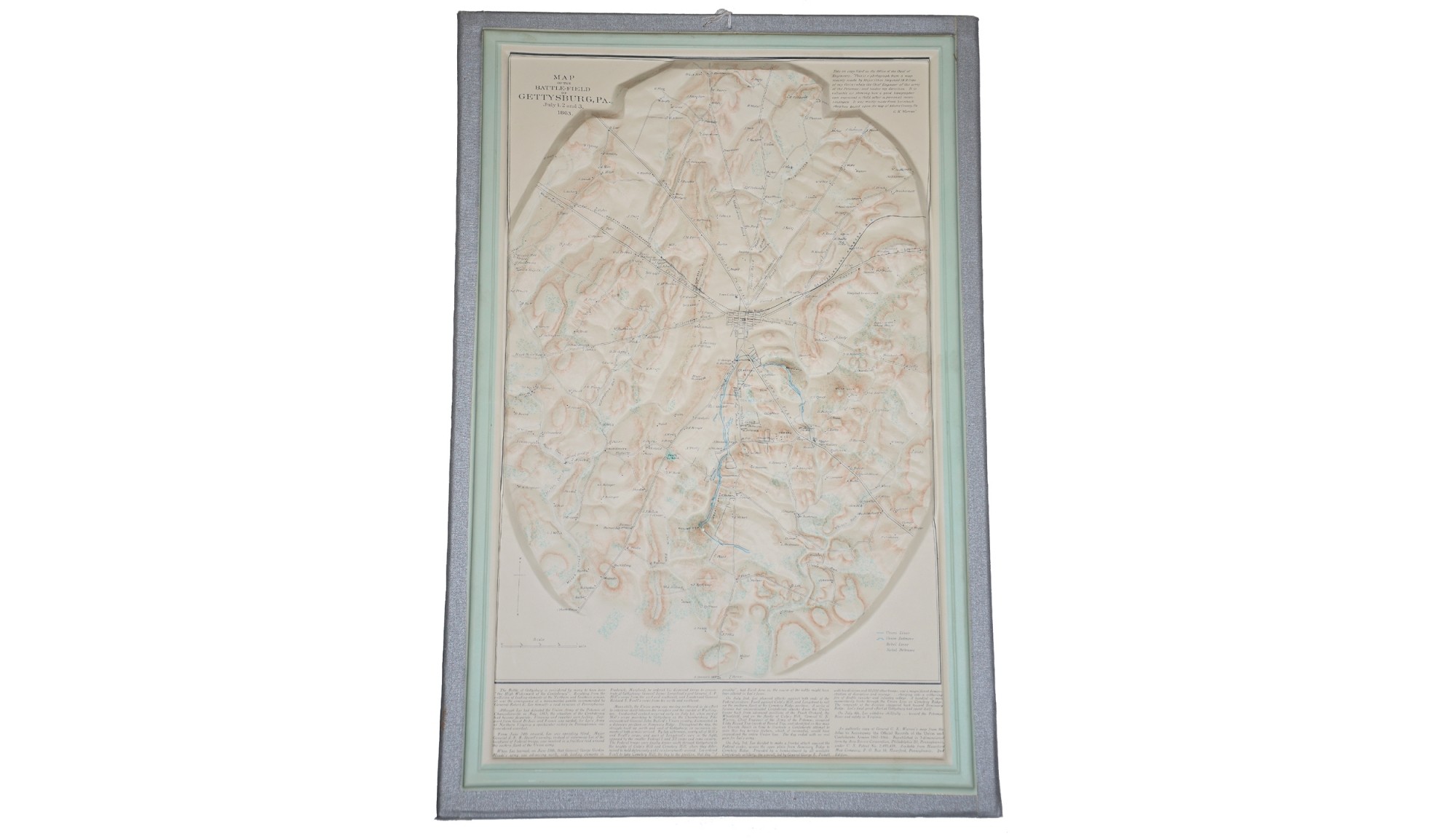 CIRCA 1950s RELIEF MAP OF GETTYSBURG