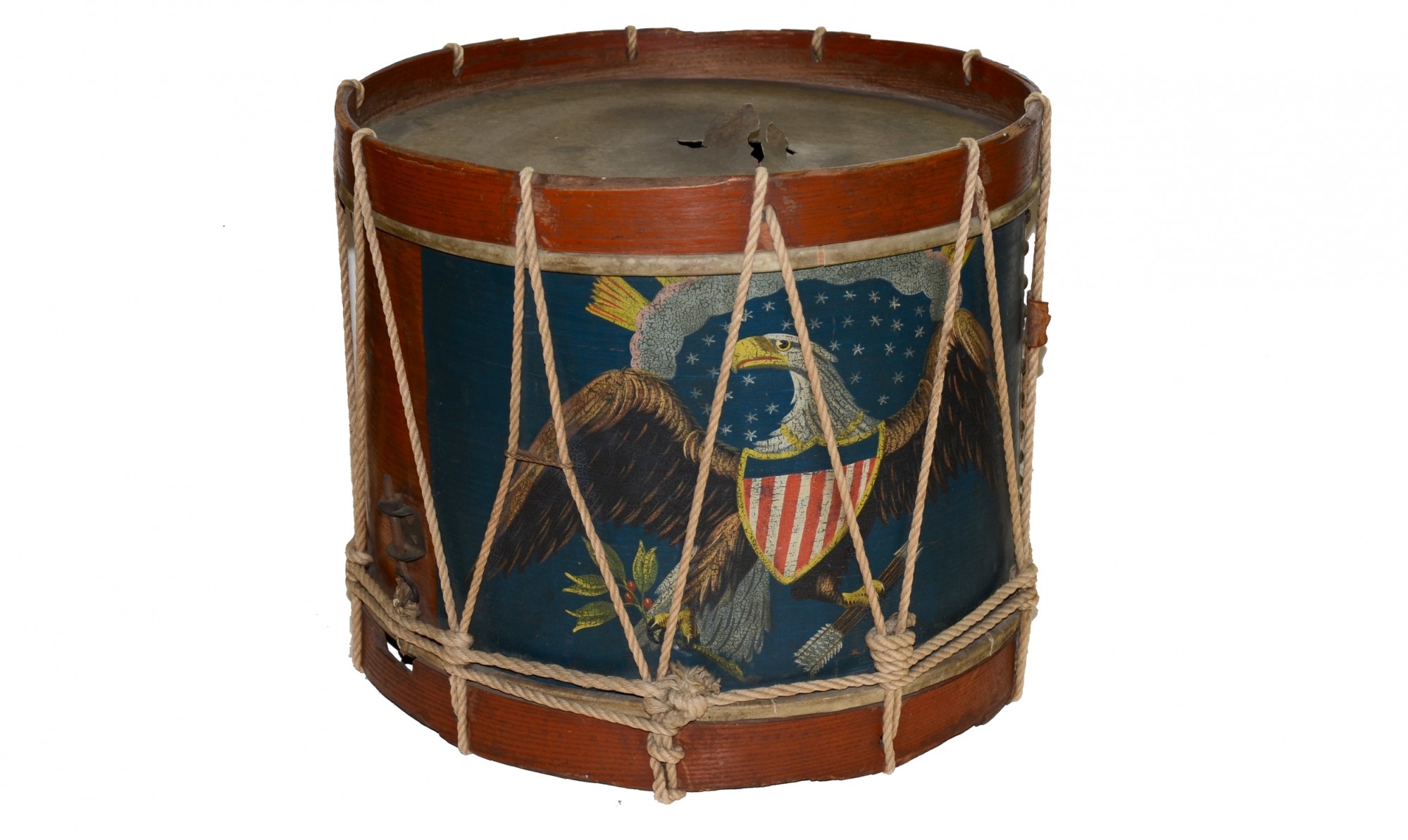 CIVIL WAR SNARE DRUM ID’D TO 6TH REGIMENT PENNSYLVANIA VOLUNTEER CORPS; MADE BY HORSTMANN