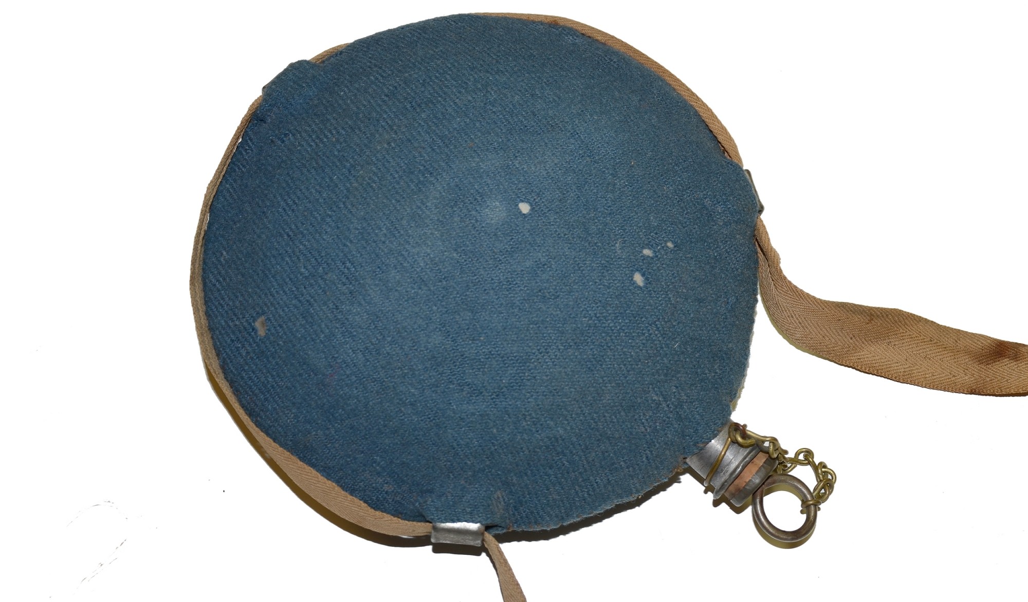 CIVIL WAR ‘CORRUGATED’ CANTEEN WITH SELDOM SEEN ORIGINAL BLUE COVER, IN