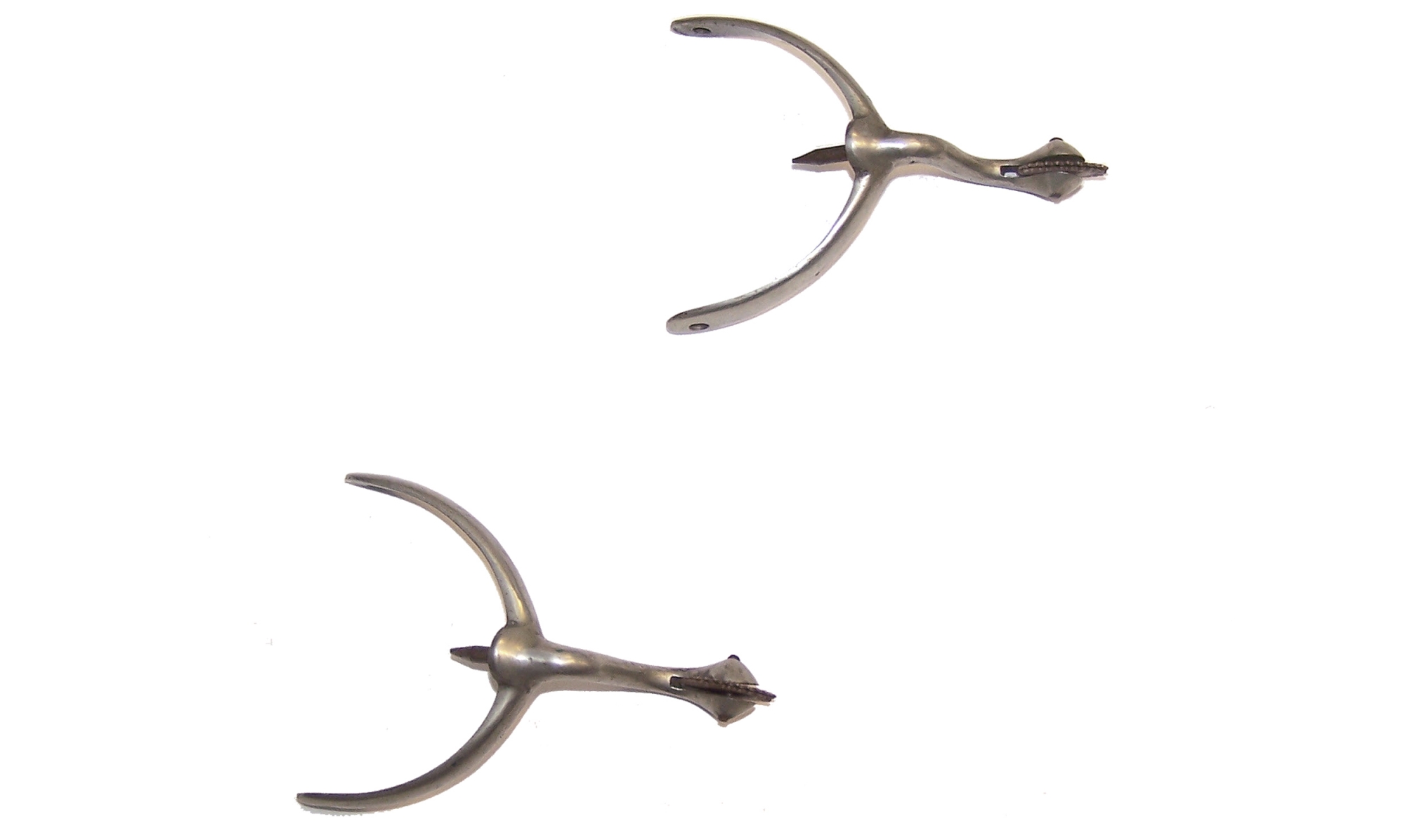 PAIR OF NICKELED SPURS