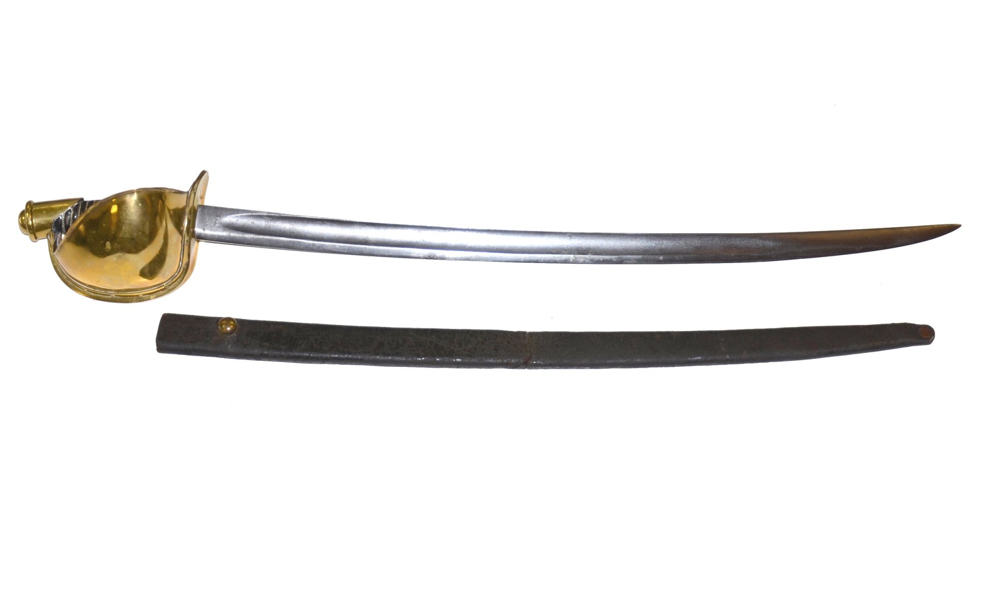 M1860 Ames naval cutlass dated 1862 with scabbard.