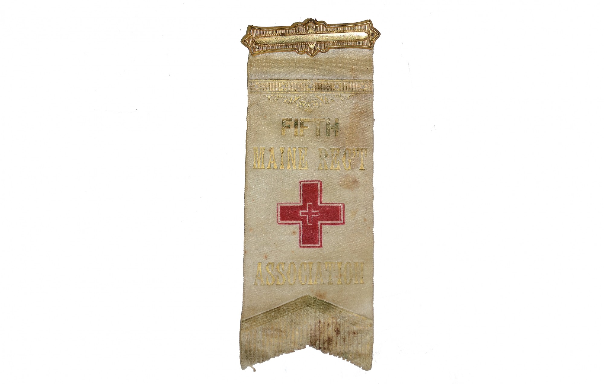 5TH MAINE REGIMENT ASSOCIATION RIBBON, ID’D TO CAPTAIN EDWARD M. ROBINSON