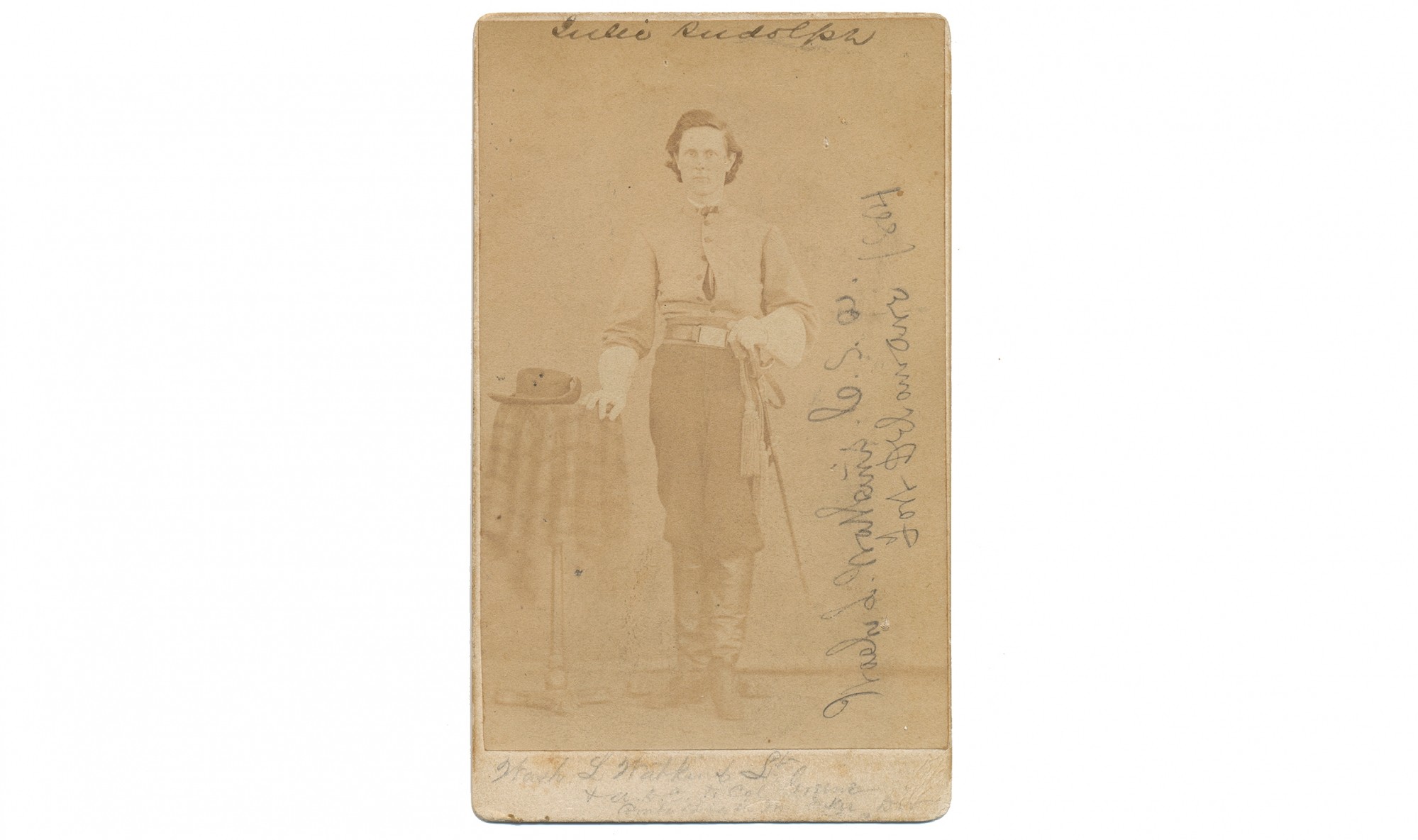 CDV OF CONFEDERATE POW- LT. WATKINS, 8TH MISSOURI CAVALRY