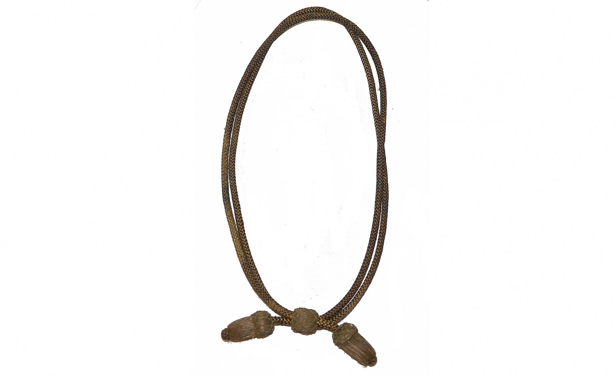 CIVIL WAR OFFICER’S HAT CORD COMPLETE WITH FINE, GOLD BULLION ACORNS AND ADJUSTER