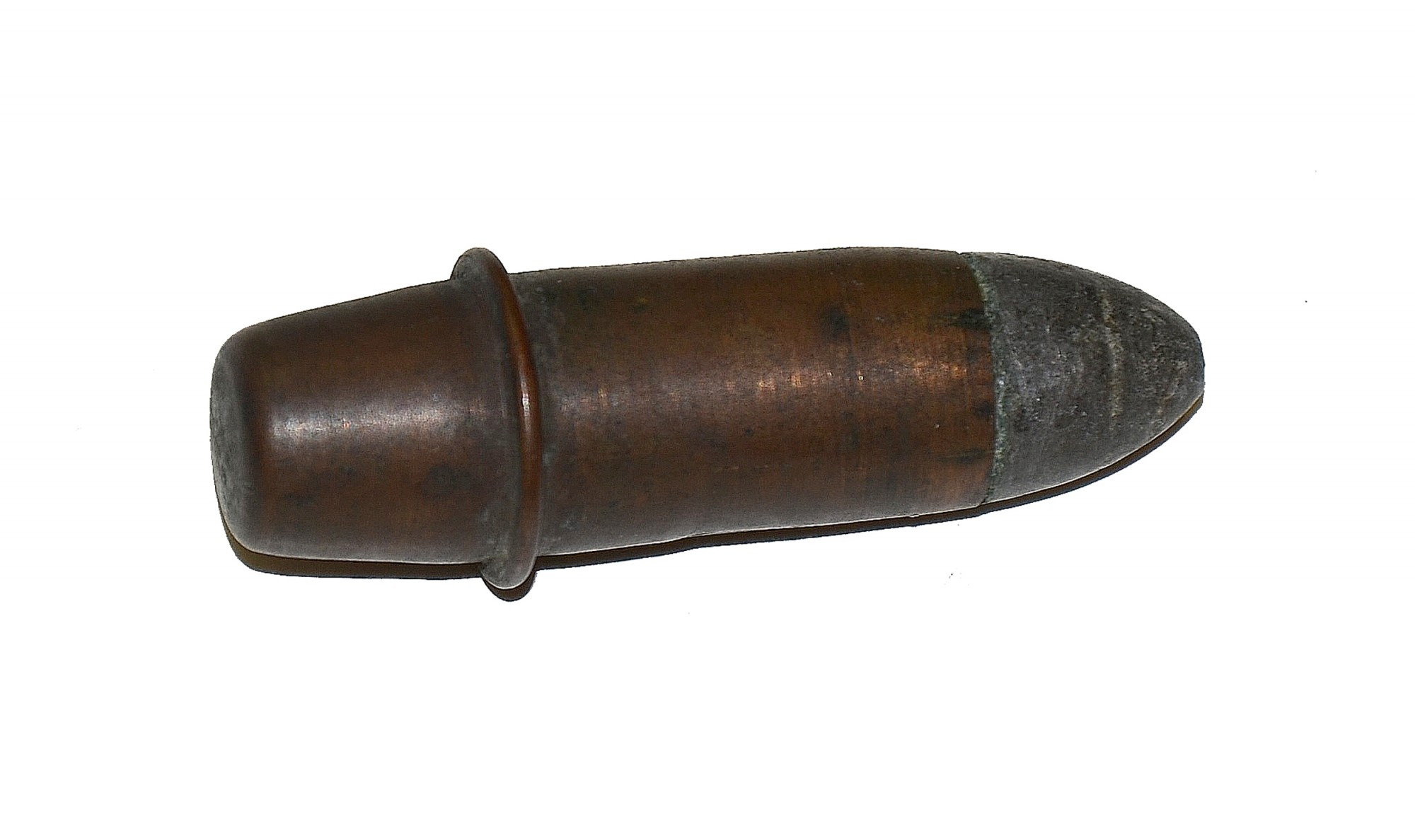 ORIGINAL AND UNUSUAL .50 CAL ‘CRISPIN’ PATENT IGNITION COPPER CARTRIDGE IN EXCELLENT CONDITION